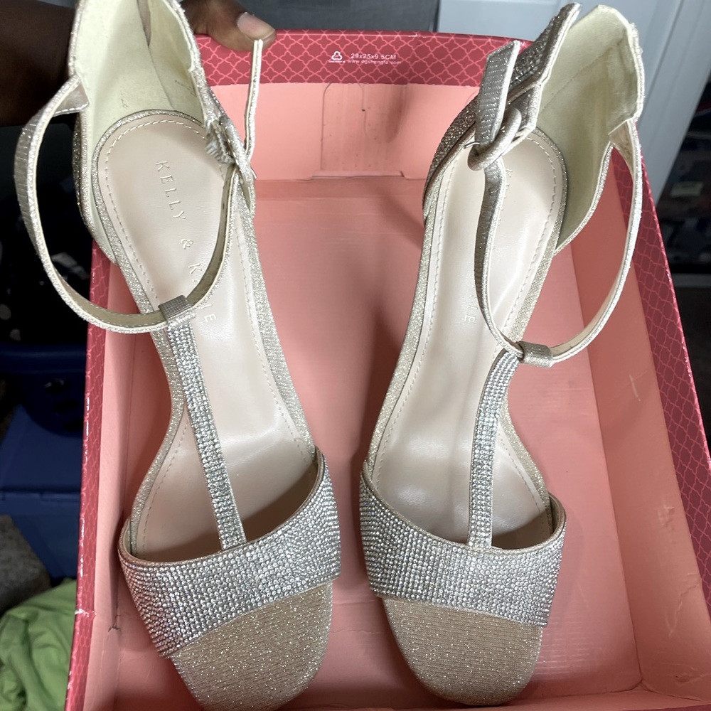Size 10W Bling Wedding Heels